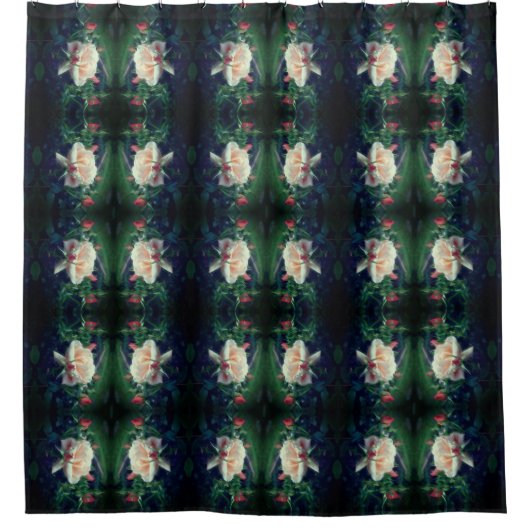 Dreamy perzik Roos en knoppen Abstract Douchegordijn (Voorkant)