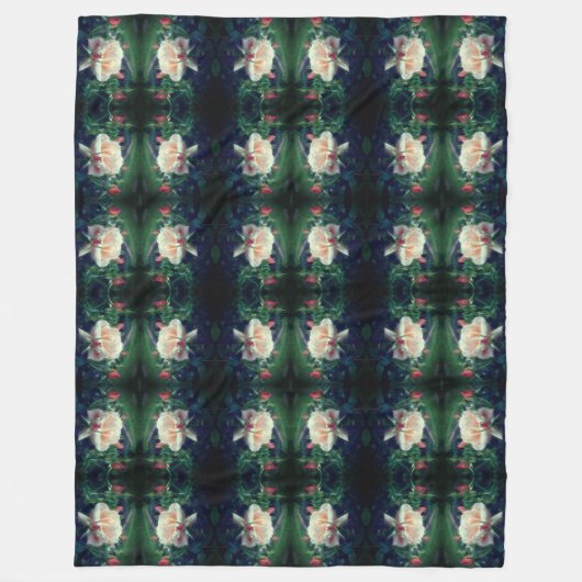 Dreamy perzik Roos en knoppen Abstract Fleece Deken (Voorkant)