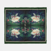 Dreamy perzik Roos en knoppen Abstract gepersonali Fleece Deken (Voorkant (Horizontaal))