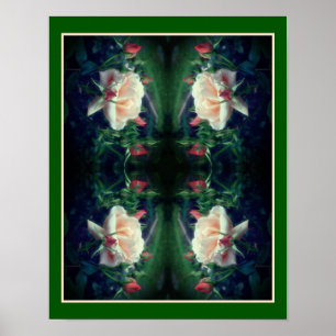 Dreamy perzik Roos en knoppen Abstract Poster