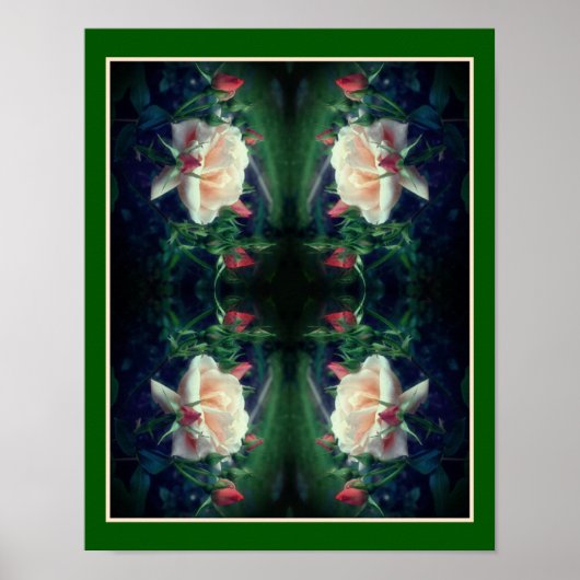Dreamy perzik Roos en knoppen Abstract Poster (Voorkant)