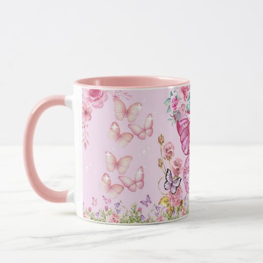 Dreamy Pink Butterfly Mug – Floral Aesthetic Coffe Mok (Links)