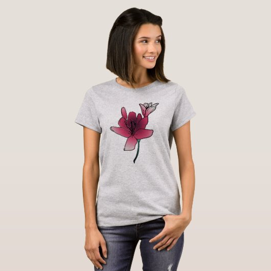 Dreamy Pink Lilies T-shirt (Voorkant volledig)