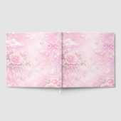 Dreamy Pink Rose Floral Pearls Bows Sparkle Pastel Gastenboek (Volledig)
