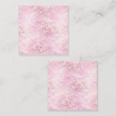 Dreamy Pink Rose Floral Pearls Bows Sparkle Pastel Informatiekaartje (Voorkant / Achterkant)