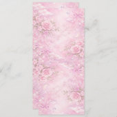 Dreamy Pink Rose Floral Pearls Bows Sparkle Pastel Kaart (Voorkant / Achterkant)