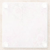 Dreamy Pink Rose Floral Pearls Bows Sparkles Glazen Onderzetter (Achterkant)