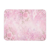 Dreamy Pink Rose Floral Pearls Bows Sparkles Magneet (Horizontaal)