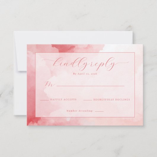 Dreamy Pink Watercolor RSVP (Voorkant)