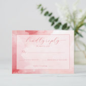 Dreamy Pink Watercolor RSVP (Staand voorkant)