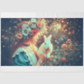 Dreamy Portrait Alice and White Rabbit Decoupage Tissuepapier (Voorkant)