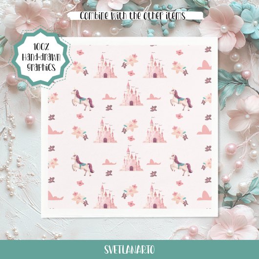 Dreamy Princess Castle Paper Napkin Servet