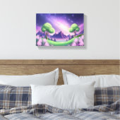 Dreamy Purple Galaxy Night Canvas Afdruk (Insitu (Slaapkamer))