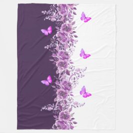 Dreamy Purple Petal Butterfly Snuggle Blanket Fleece Deken