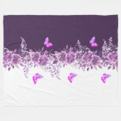 Dreamy Purple Petal Butterfly Snuggle Blanket Fleece Deken (Voorkant (Horizontaal))