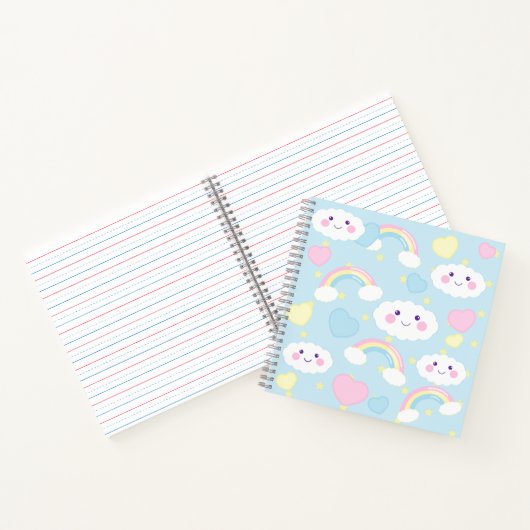 Dreamy Rainbow Cloud Spiral Notitieboek (Binnen)