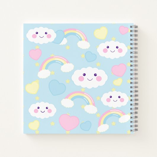 Dreamy Rainbow Cloud Spiral Notitieboek (Achterkant)