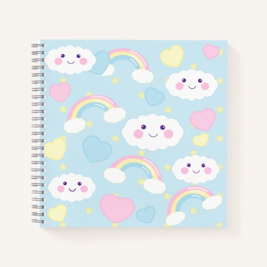 Dreamy Rainbow Cloud Spiral Notitieboek (Voorkant)