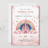 Dreamy Rainbow Princess Castle 3rd Birthday Kaart (Voorkant)