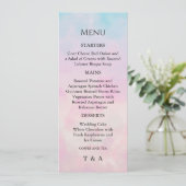 Dreamy Rainbow Unicorn waterverf Menu Kaart (Staand voorkant)