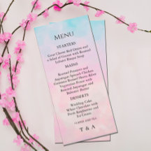 Dreamy Rainbow Unicorn waterverf Menu