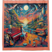 Dreamy Riverfront Harmony Douchegordijn (Voorkant)