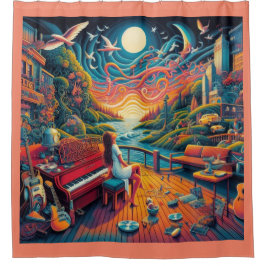 Dreamy Riverfront Harmony Douchegordijn