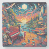 Dreamy Riverfront Harmony Stenen Onderzetter (Voorkant)