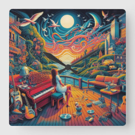 Dreamy Riverfront Harmony Vierkante Klok