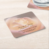 Dreamy Rose Flower Personalized Wedding  Kartonnen Onderzetters (Schuin)