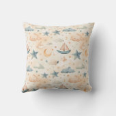 Dreamy Sailboats & Stars Throw Pillow Kussen (Achterkant)