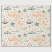 Dreamy Sailboats & Stars Wrapping Paper Cadeaupapier (Vlak)