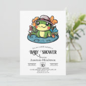 Dreamy Simple Frog Baby shower Kaart (Staand voorkant)