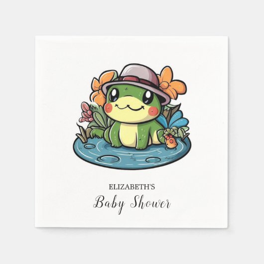 Dreamy Simple Frog Baby shower Servet (Voorkant)