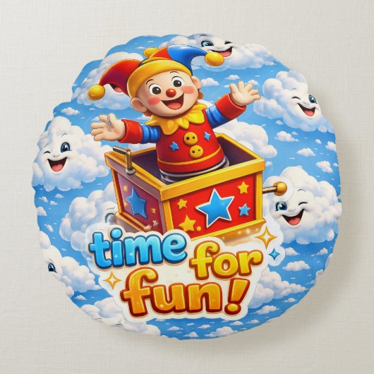 Dreamy sky high rond kussen (Voorkant)