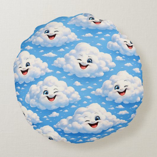 Dreamy sky high rond kussen (Achterkant)
