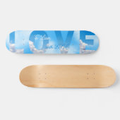 Dreamy Sky LOVE Typography Romantic Persoonlijk Skateboard (Horizontaal)
