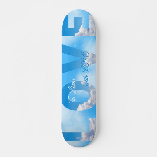 Dreamy Sky LOVE Typography Romantic Persoonlijk Skateboard (Voorkant)