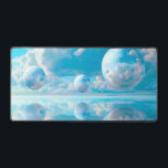Dreamy Sky Surreal Nature Landscape Bureaumat<br><div class="desc">A serene surreal landscape where crystal-clear spheres float peacefully beneath an expansive blue sky filled with soft clouds.</div>