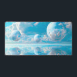 Dreamy Sky Surreal Nature Landscape Bureaumat<br><div class="desc">A serene surreal landscape where crystal-clear spheres float peacefully beneath an expansive blue sky filled with soft clouds.</div>