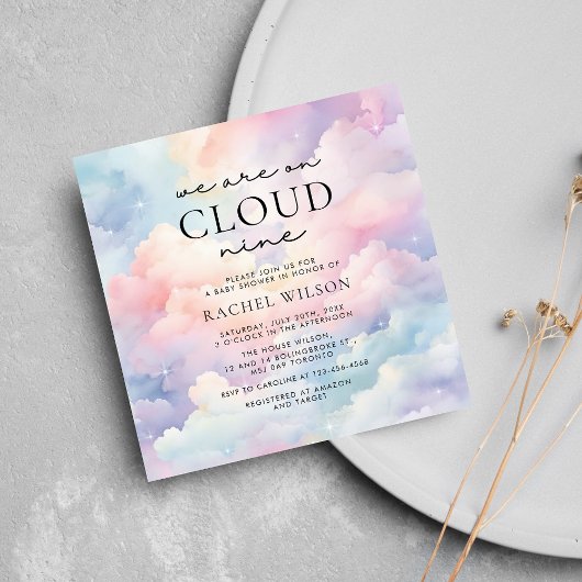 Dreamy Sky We zijn op Cloud Nine Baby shower Kaart