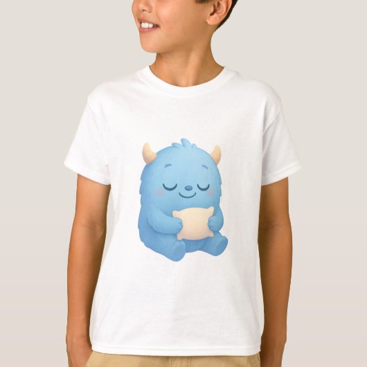 Dreamy Sleep Monster — Soft Blue Baby & Kids T-shirt (Voorkant)