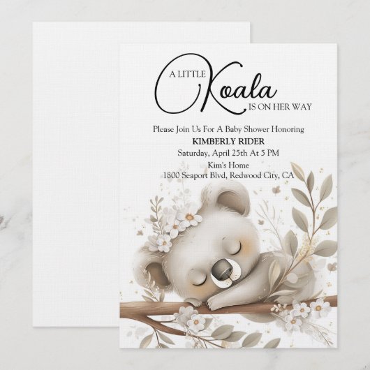 Dreamy Sleeping Koala Kaart (Voorkant / Achterkant)