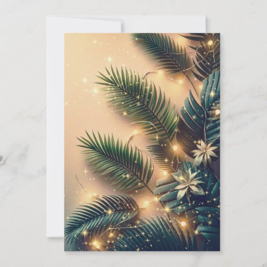 Dreamy Sparkly Palm Leaves Tropisch Verjaardagsfee Kaart (Achterkant)