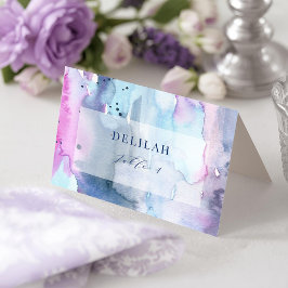 Dreamy Spring Bridal Shower Folded Place Cards Bedankkaart
