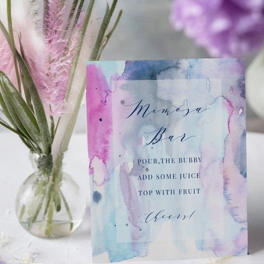Dreamy Spring Bridal Shower Mimosa Bar Sign Reclamebord Met Voetstuk