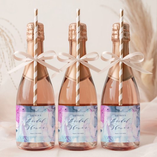 Dreamy Spring Bridal Shower Mini Wine Labels Sparkling Wijnetiket