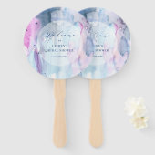 Dreamy Spring Bridal Shower Paper Welcome Fans Handwaaier (Voorkant en achterkant)