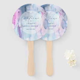 Dreamy Spring Bridal Shower Paper Welcome Fans Handwaaier