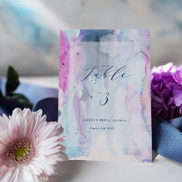 Dreamy Spring Bridal Shower Table Number Sign Card Kaart